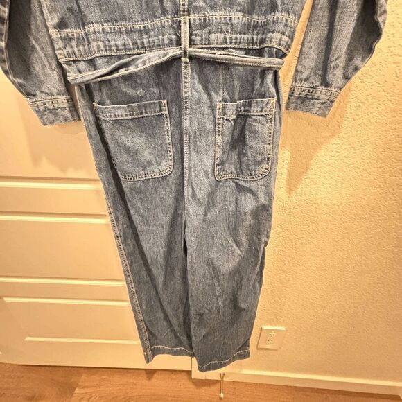 Vintage Gap Denim Full Bodysuit Jumper Women's Size 4 Tie Belt 80s 90s Fashion - Picture 6 of 8